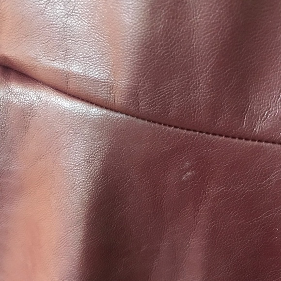 DO + BE Maroon Purple Faux Leather Peplum Blazer M - Picture 4 of 6